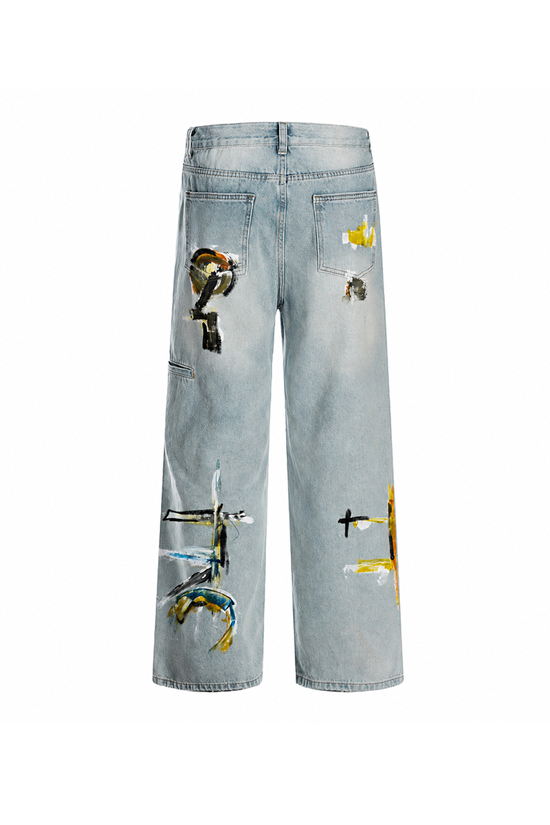 The Brushstroke Denim Jeans Blue