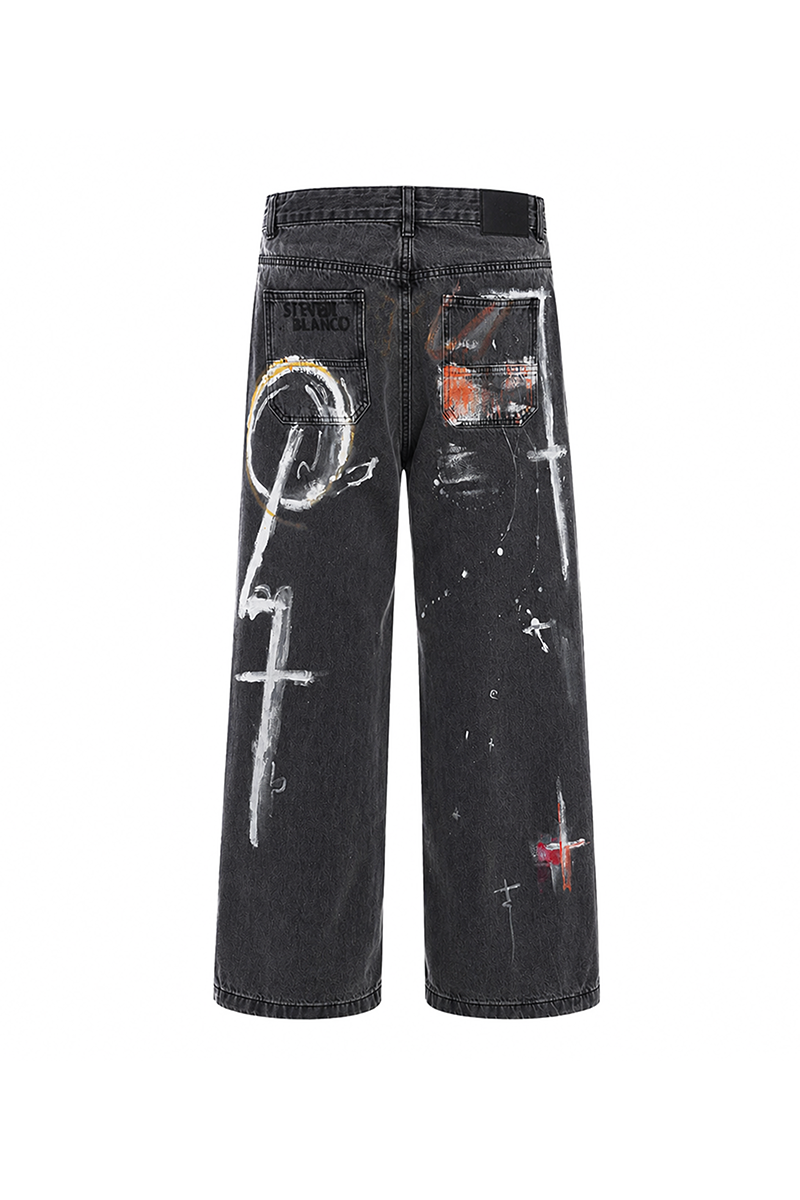 The Brushstroke Denim Jeans Dark Grey