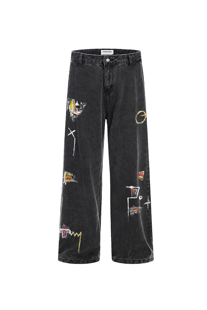 The Brushstroke Denim Jeans Dark Grey
