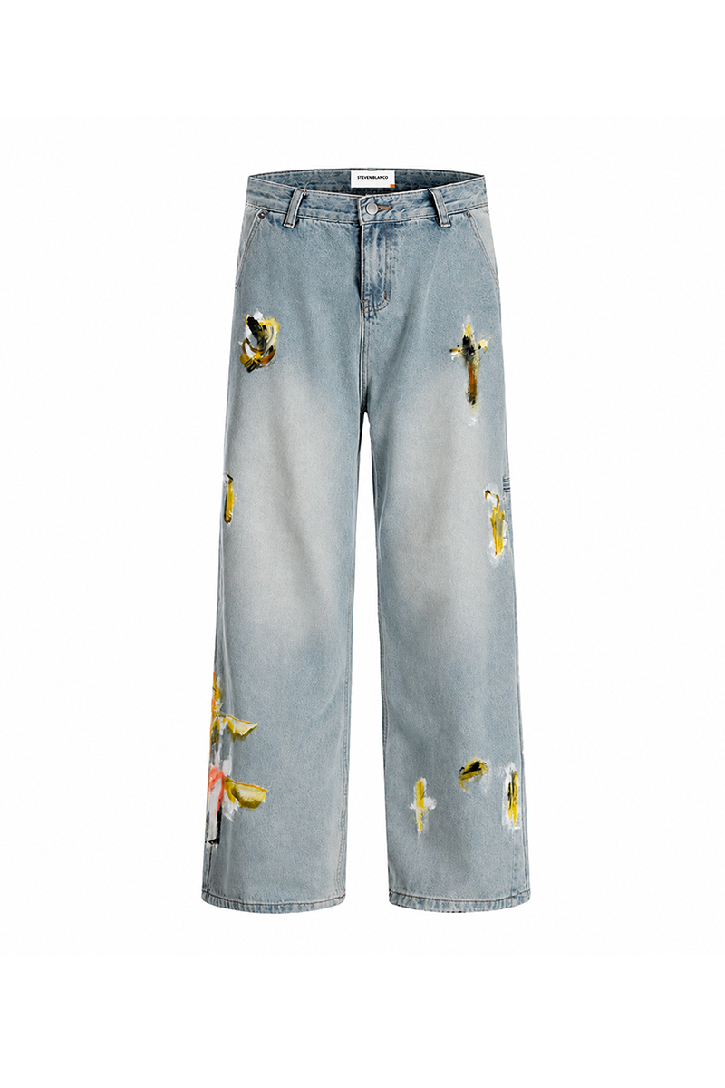 The Brushstroke Denim Jeans Blue