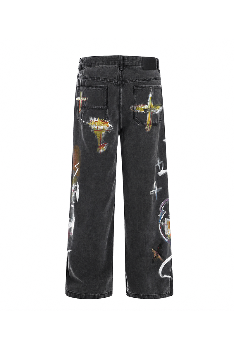 The Brushstroke Denim Jeans Dark Grey