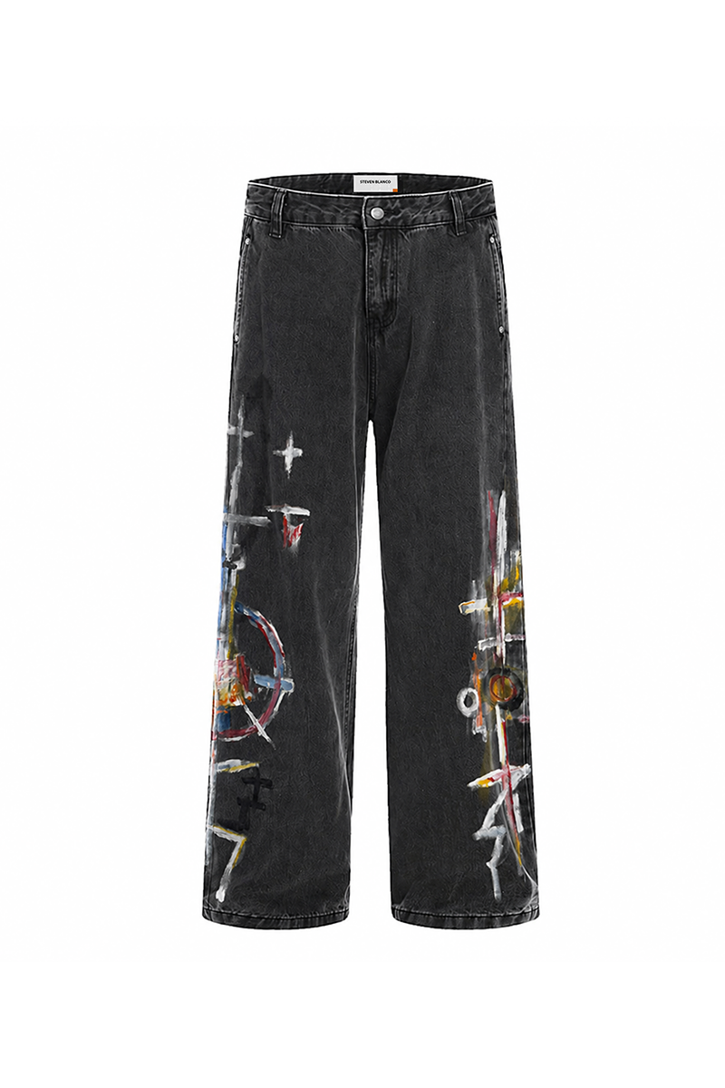 The Brushstroke Denim Jeans Dark Grey