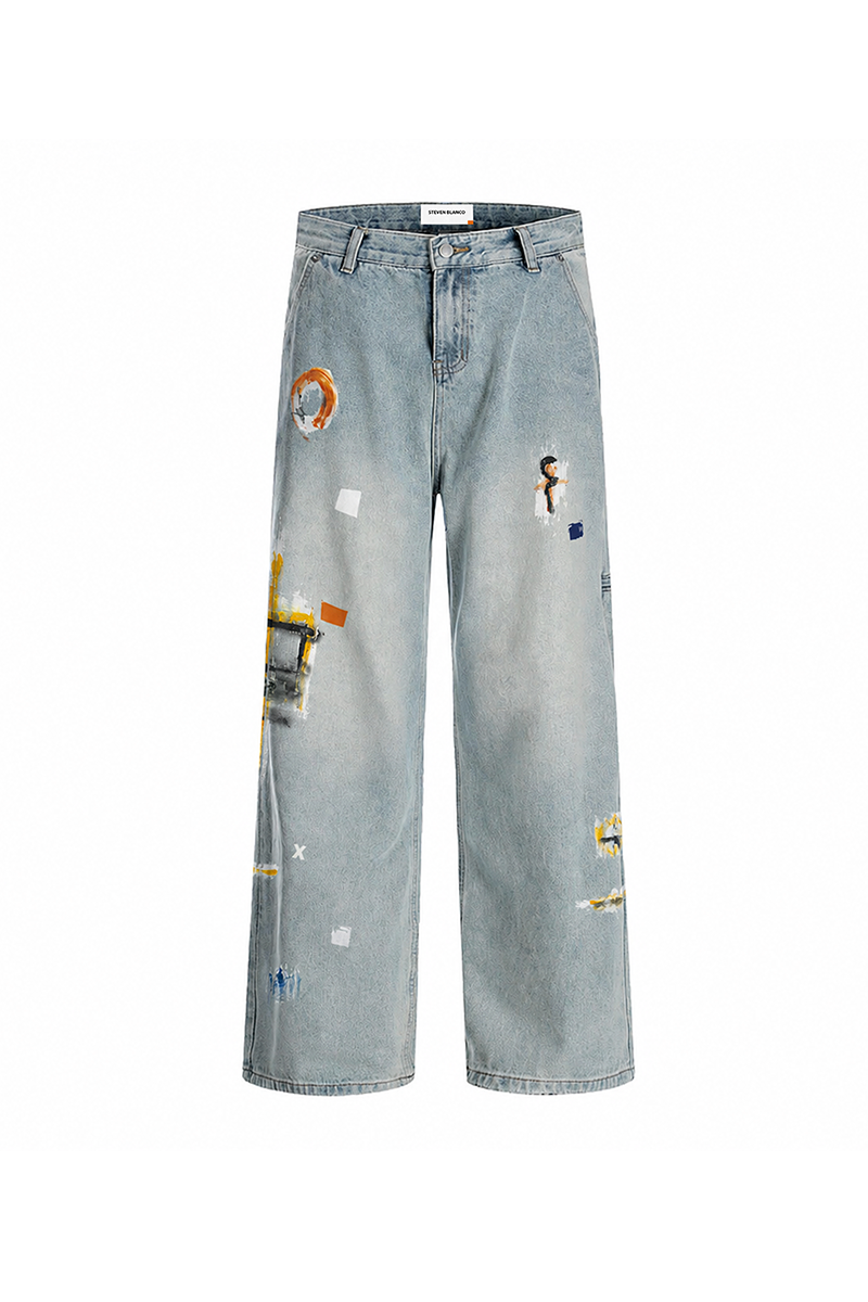 The Brushstroke Denim Jeans Blue