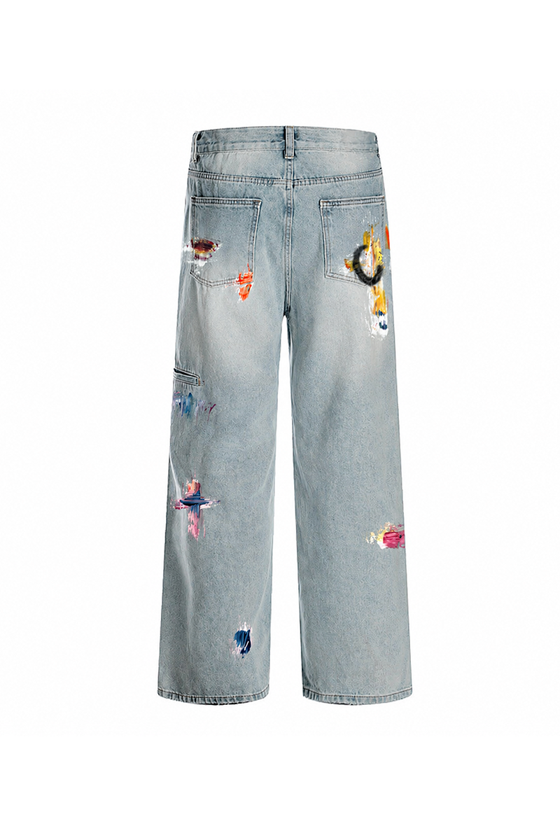 The Brushstroke Denim Jeans Blue